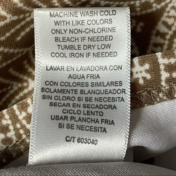 Julian Taylor Fit & Flare Printed Dress Tan Red Floral Sleeveless Polyester Sz 8 - Picture 11 of 13